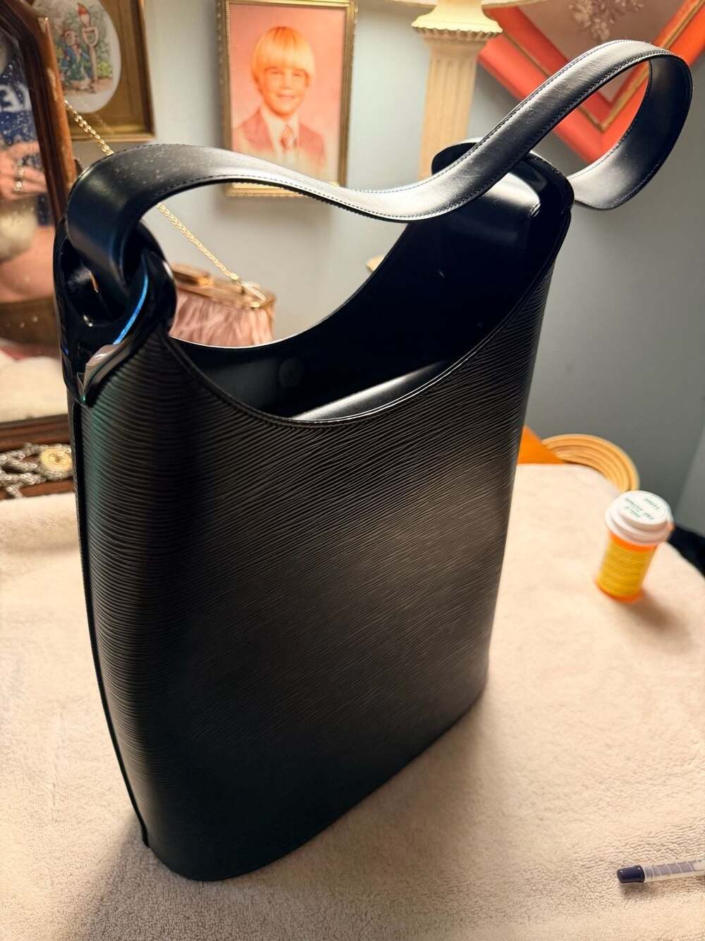 Louis Vuitton Black Epi Leather Verseau Shoulder Bag